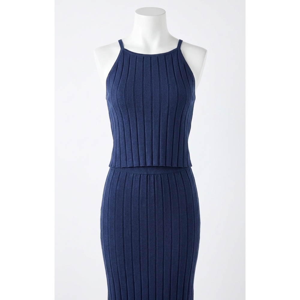 NEW SADIE & SAGE no bad days ribbed sweater tank in navy